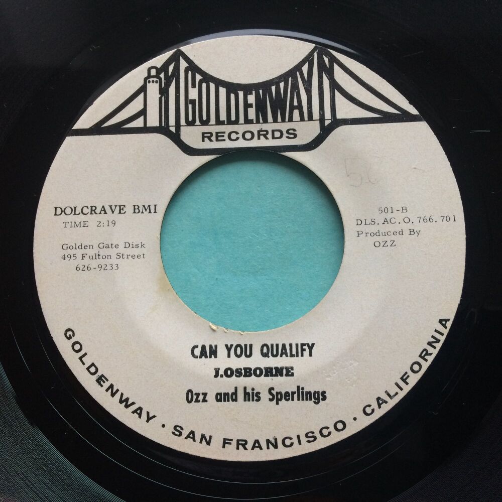 Ozz and his Sperlings - Can you qualify b/w Daddy Rollin' Stone - Goldenway demo - Ex