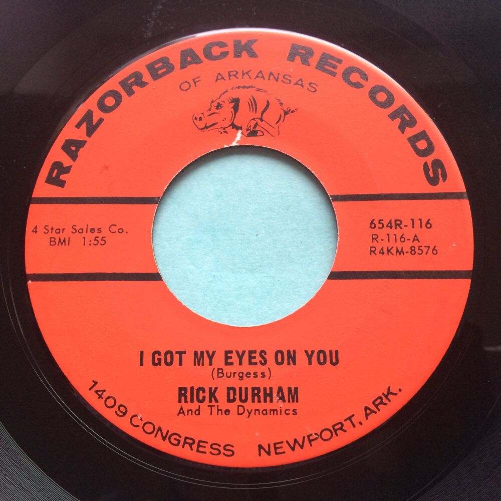 Rick Durham - I got my eyes on you b/w Black and blue - Razorback - Ex-