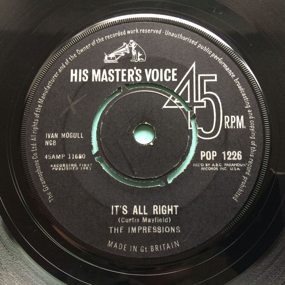Impressions - It's all right - U.K. HMV - Ex-