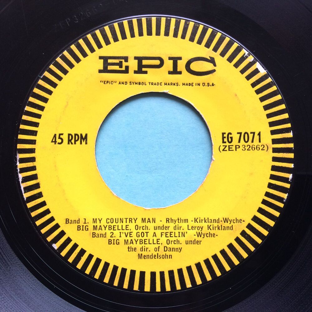 Big Maybelle - Sings the Blues E.P.  (Feat - I've got a feelin' / Jinny Mule / My country man + 1) - Epic - VG+