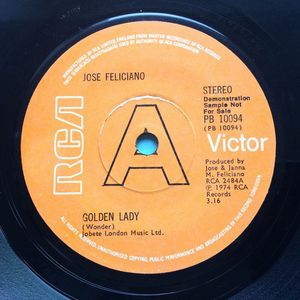Jose Feliciano - Golden Lady b/w Virgo - U.K. RCA demo - Ex