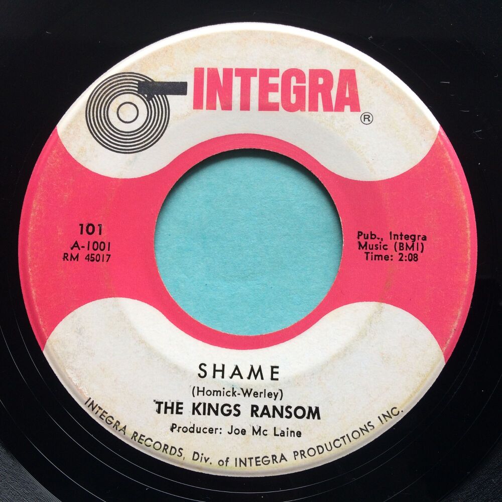 Kings Ransom - Shame b/w Here today gone tomorrow - Integra - Ex