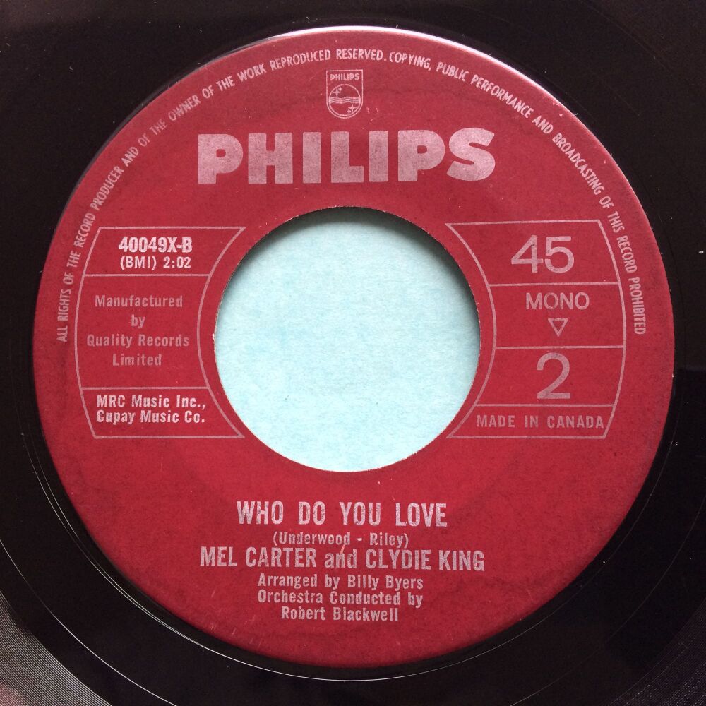 Mel Carter and Clydie King - Who do you love - Philips (Canadian) - VG+