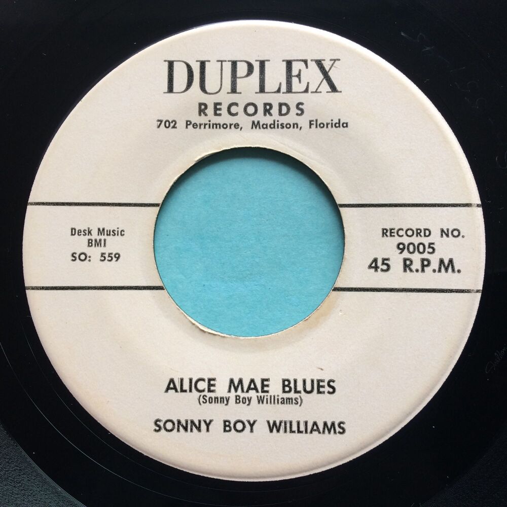 Sonny Boy Williams - Alice Mae Blues b/w Opossum Rock - Duplex - Ex