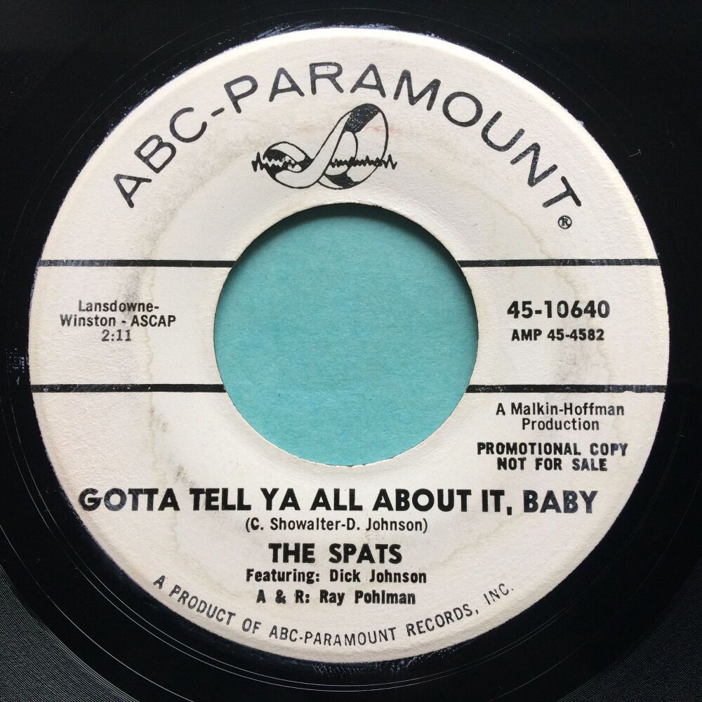 Spats - Gotta tell ya all about it baby b/w Billy the blue grasshopper - ABC promo - VG+