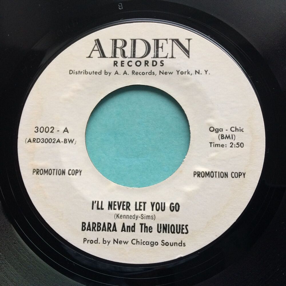 Barbara and the Uniques - I'll never let you go b/w You're gonna make me cheat on you - Arden promo - Ex
