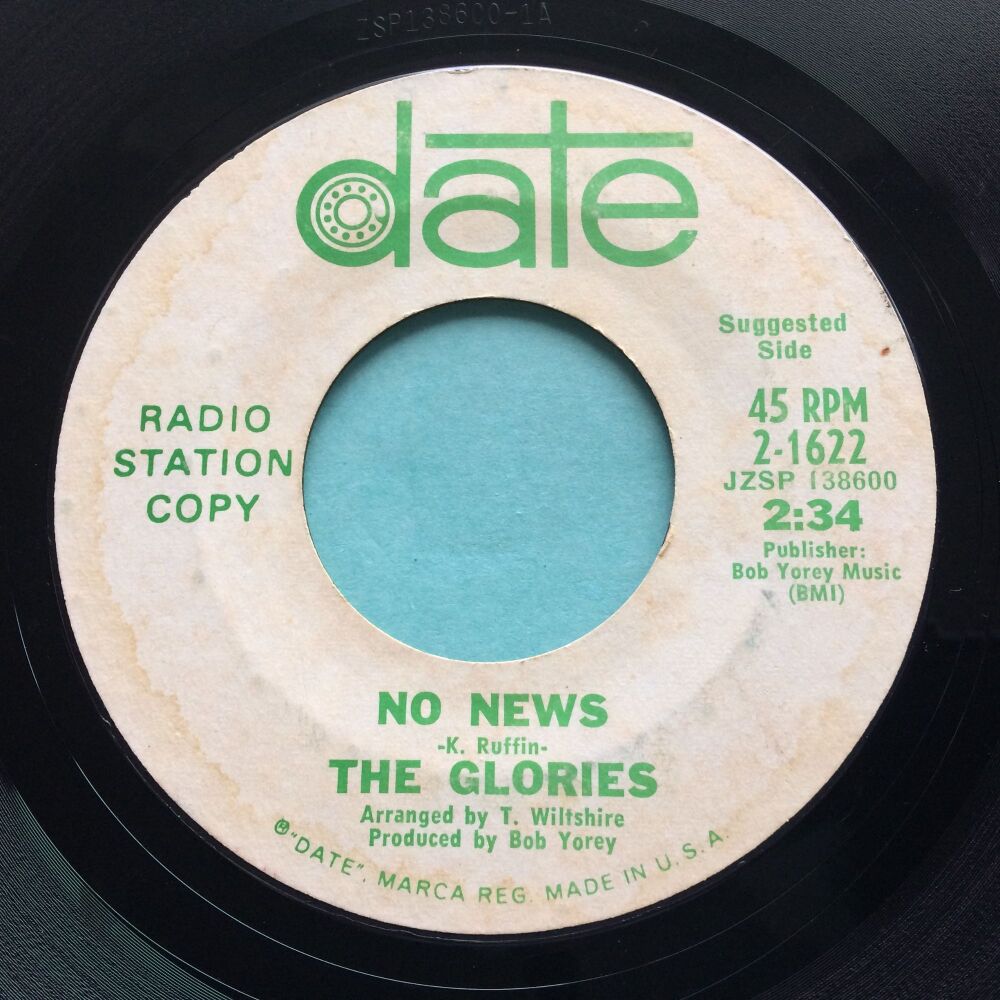 Glories - No news - Date promo - VG plays VG+ (scruffy vinyl plays great!... check soundfile)