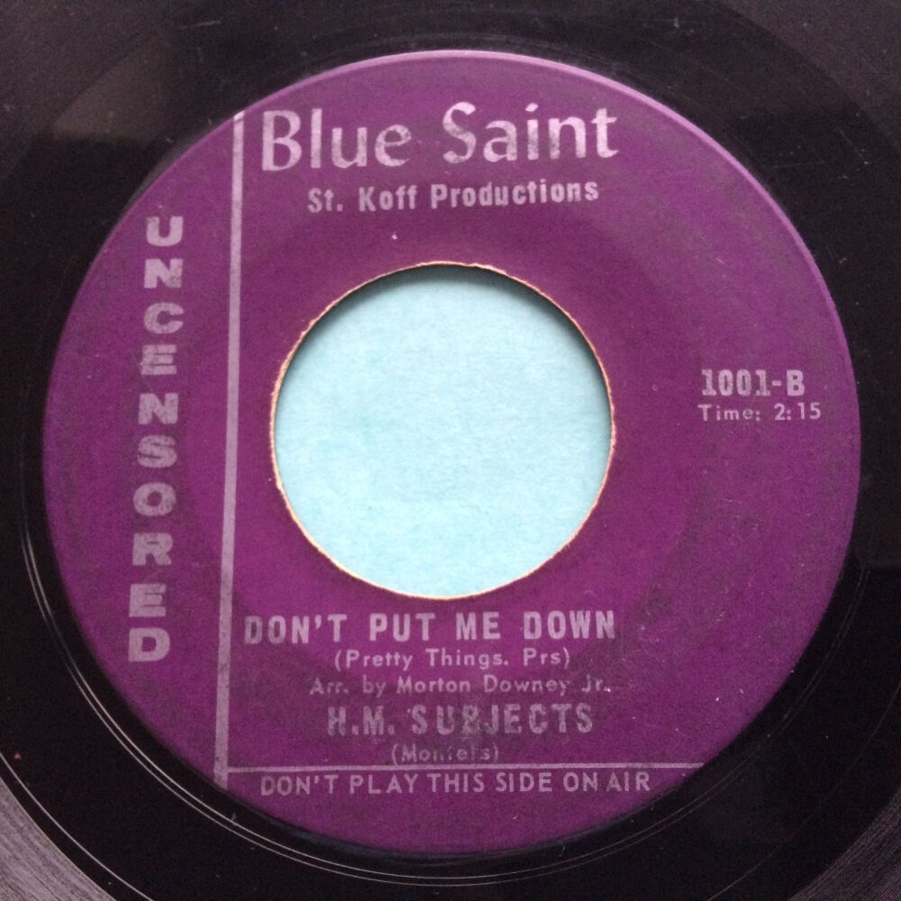 H.M. Subjects - Don't put me down (Uncensored b/w Censored version) - Blue Saint - VG plays VG+