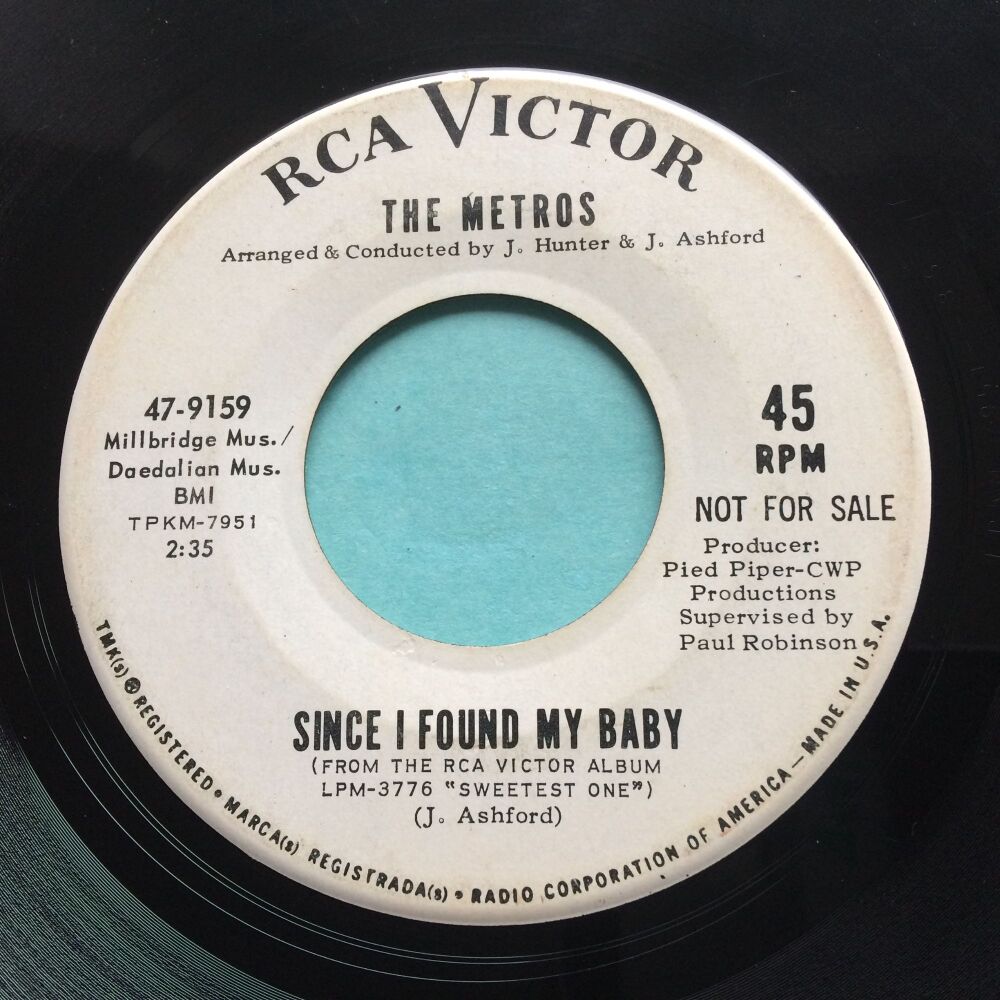 Metros - Since I found my baby b/w No baby - RCA promo - VG+
