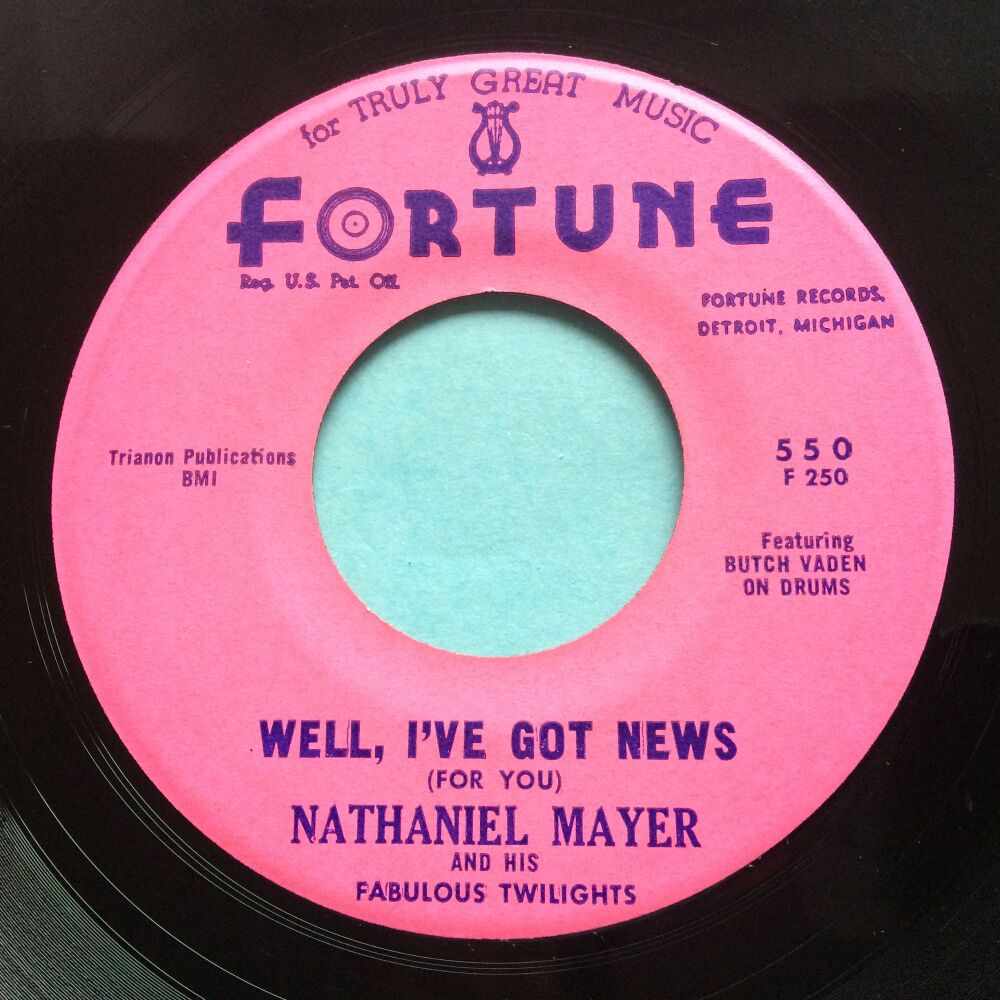 Nathaniel Mayer - Well I got news for you b/w Mr Santa Claus (Bring my baby) - Fortune - VG+