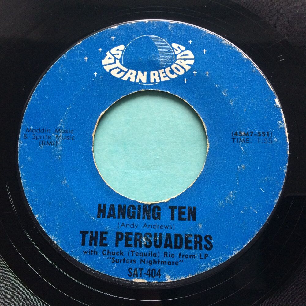 Persuaders - Hangin' ten - Saturn - RARE 45 !!!.....scruffy VG - this side plays okay - check soundfile!