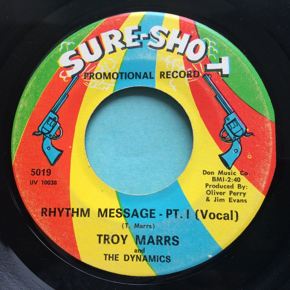 Troy Marrs - Rhythm Message Pt1 b/w Pt2 - Sure-Shot - VG+