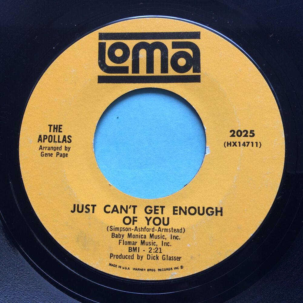 Apollas - Nobody's baby (am I) b/w Just can't get enough of you - Loma - Ex