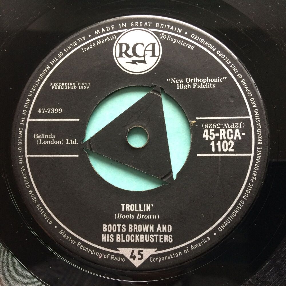 Boots Brown and his Blockbusters - Trollin' - U.K. RCA tri-centre - Ex-