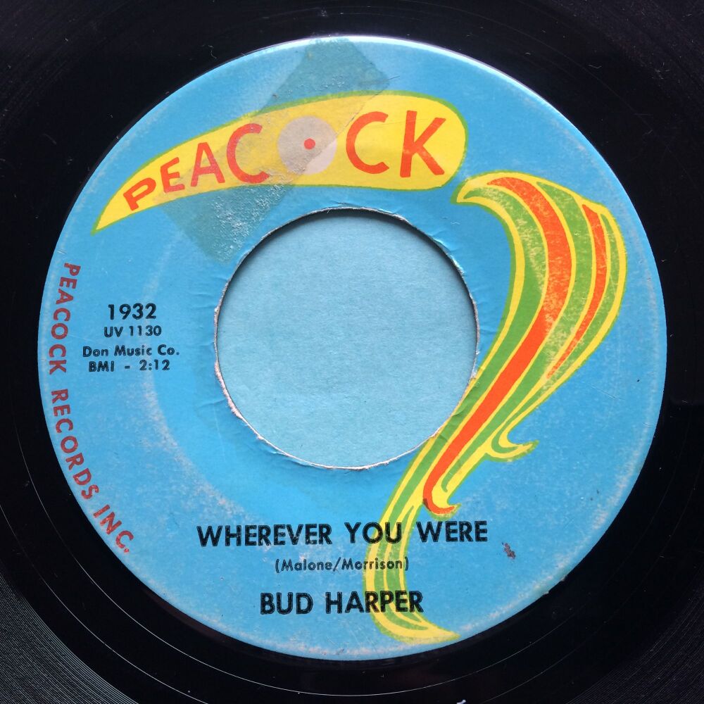Bud Harper - Wherever you were b/w Let it rain - Peacock - VG+