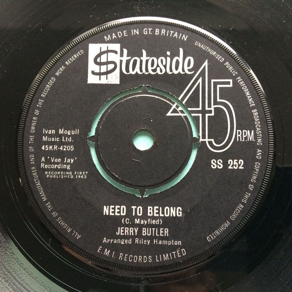 Jerry Butler - Need to belong - UK Stateside - Ex-