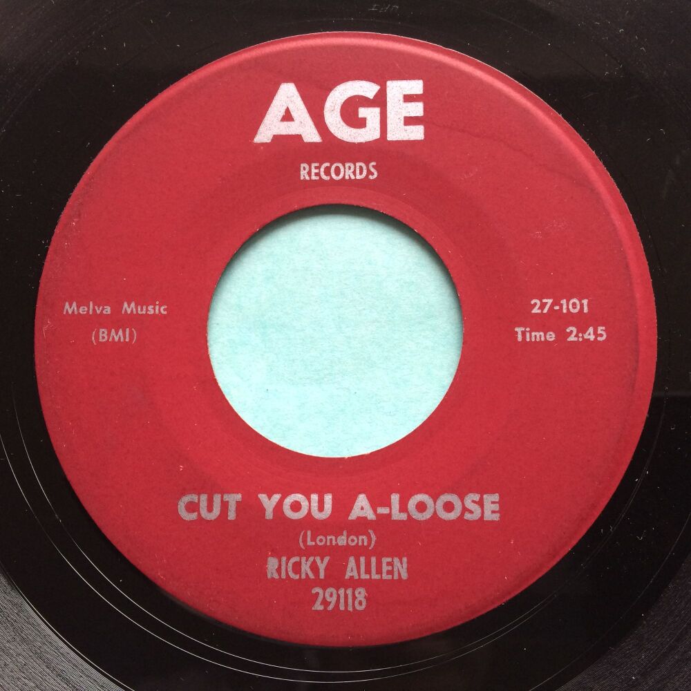 Ricky Allen - Cut you a-loose - Age - VG+ (label tear on flip - see pics)