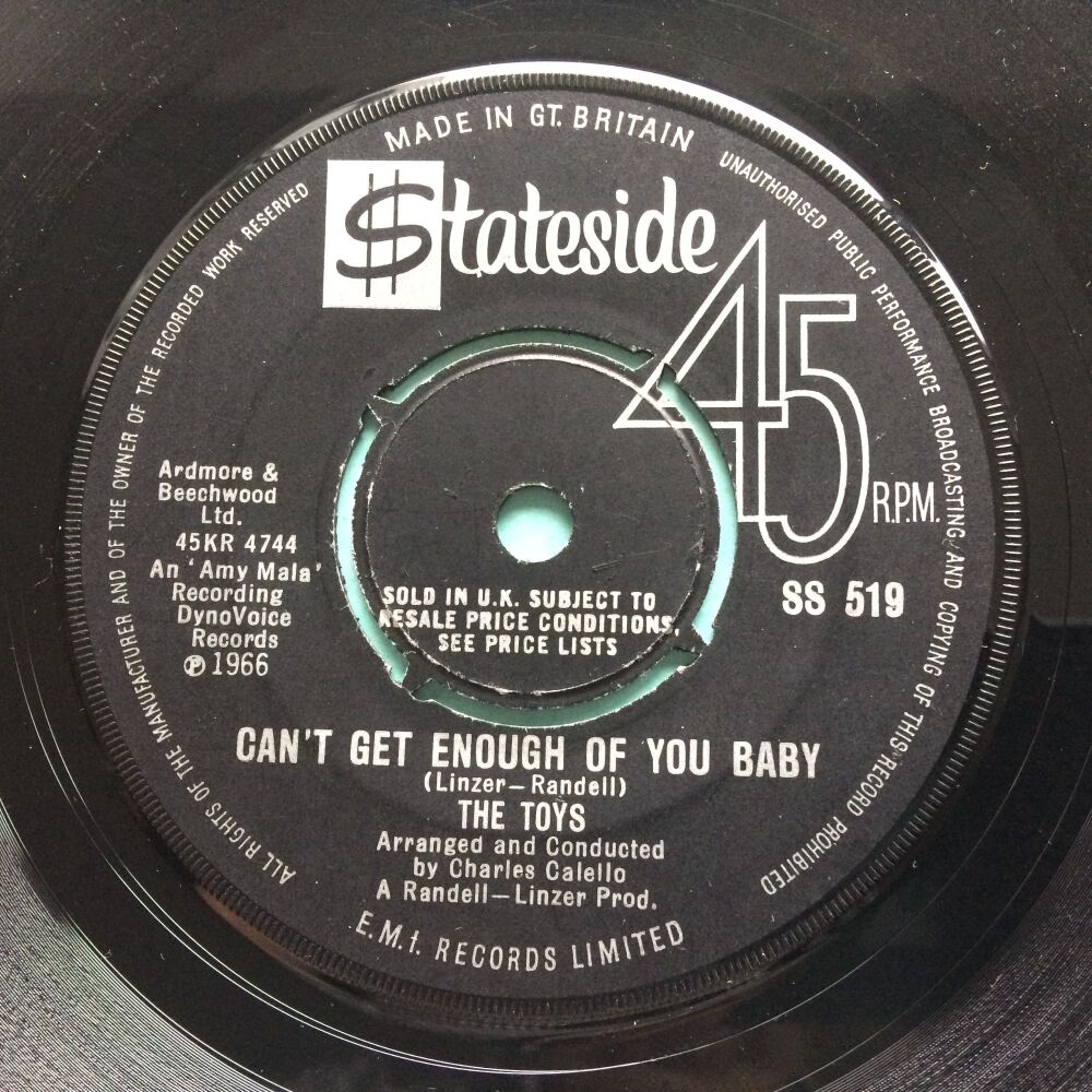 Toys - Can't get enough of you baby - UK Stateside - VG+