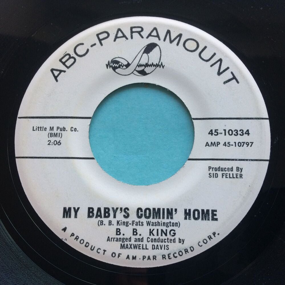 B.B. King - My baby's comin' home - ABC Paramount promo - Ex-