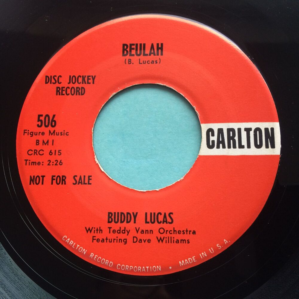 Buddy Lucas - Beulah b/w Crazy Baby - Carlton promo - VG+