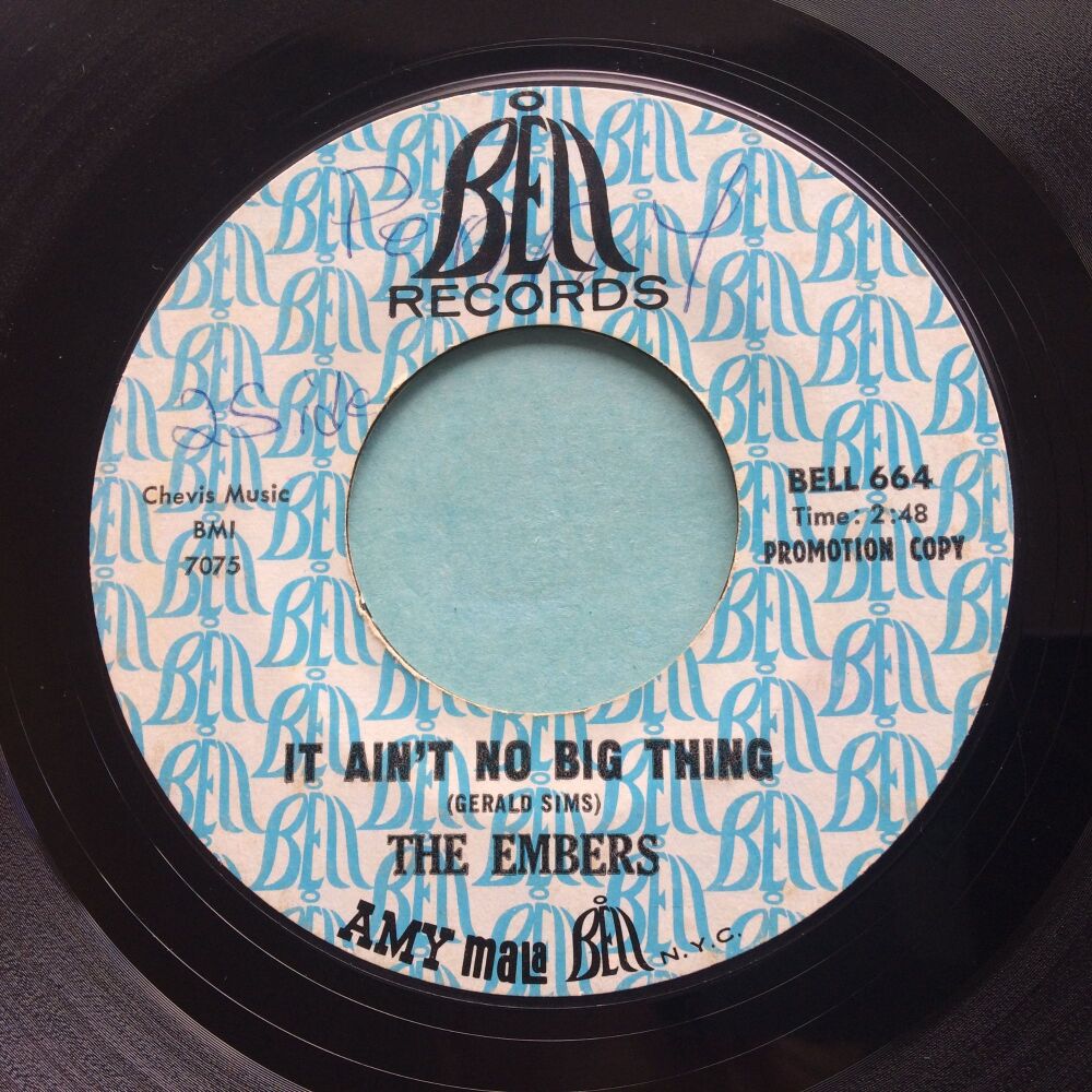 Embers - It ain't no big thing b/w It ain't necessary - Bell promo - VG+