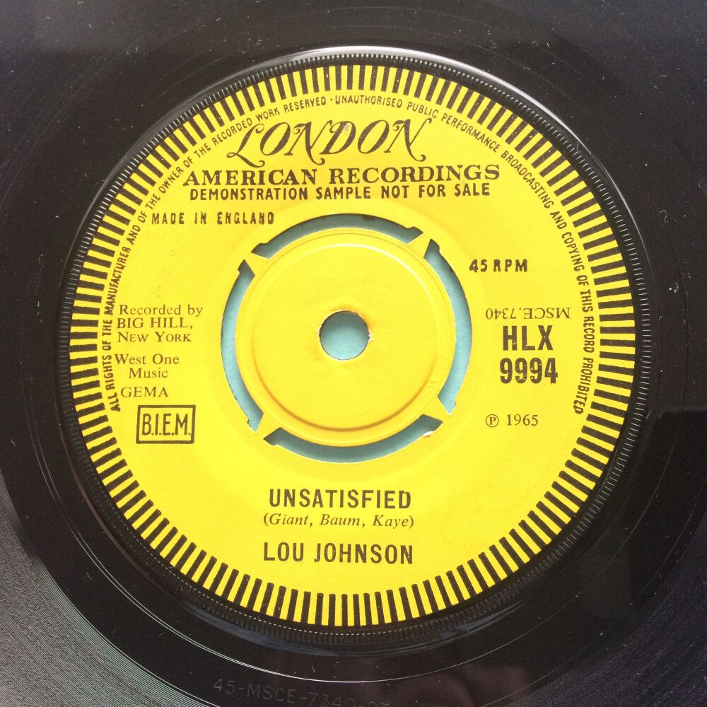 Lou Johnson - Unsatisfied - U.K. London demo - Ex-