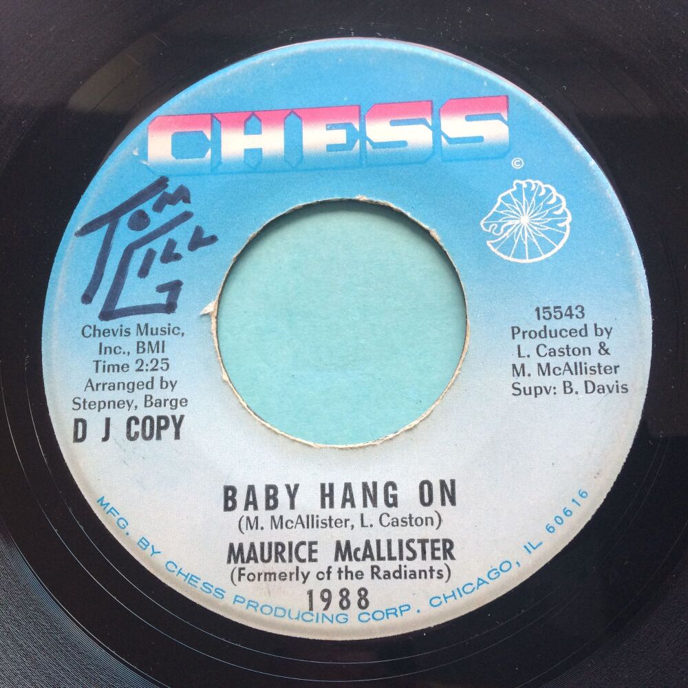 Maurice McAllister - Baby hang on (single sided promo) - Chess - Ex (wol)
