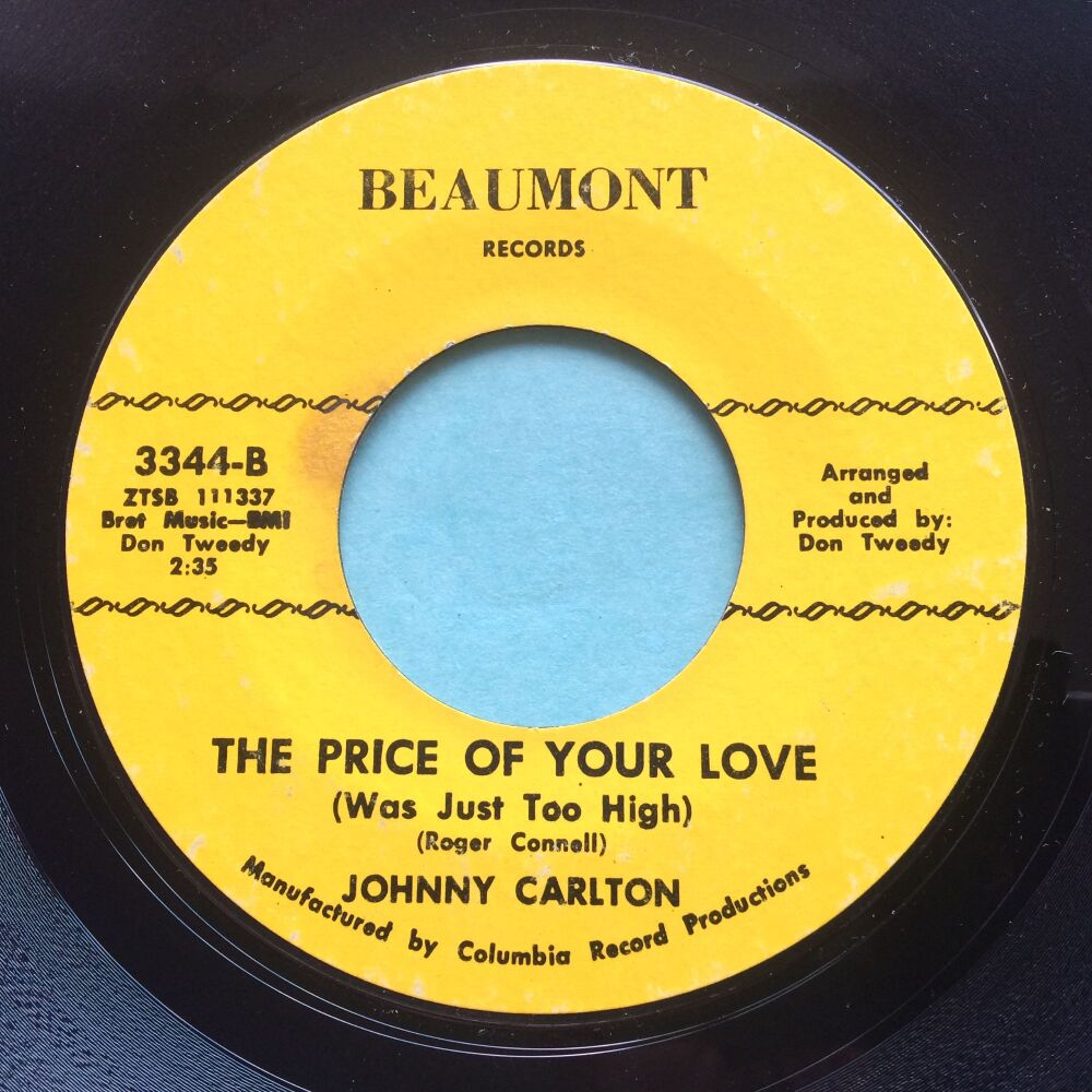 Johnny Carlton - The price of your love b/w She's a moonlighter - Beaumont - VG+