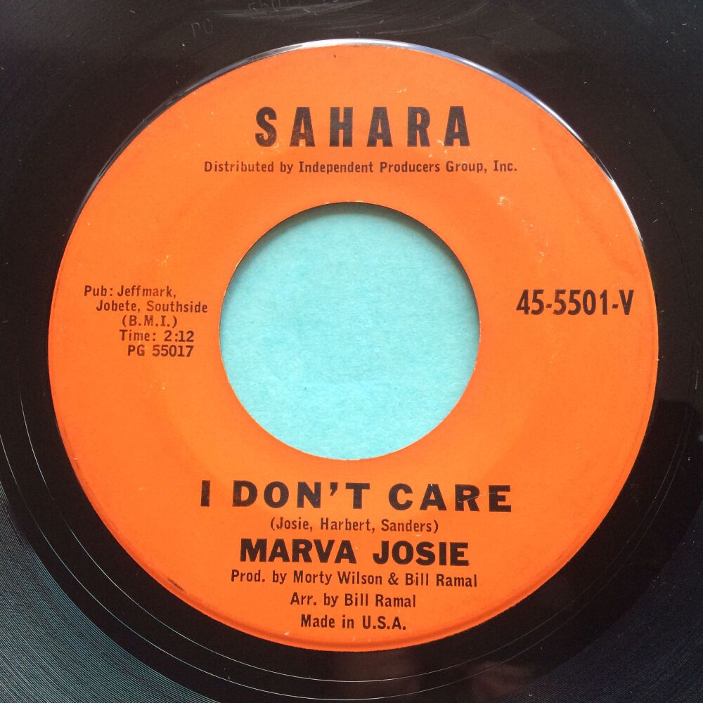 Marva Josie - I don't care / Heartbreak city - Sahara - VG+