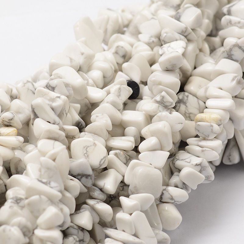 1 Natural Howlite Chip Bead Strands Size: about 5~8mm wide, 5~8mm long, hol