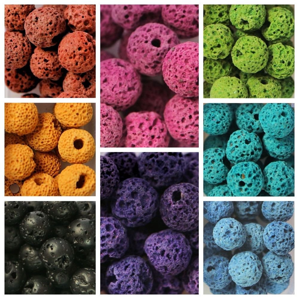 Approx 140 Lava Beads Assorted Colours Boxed