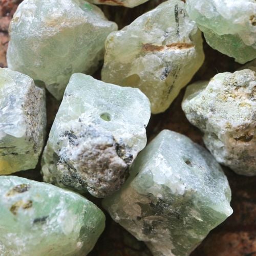 1 Natural Prehnite Nugget Bead
