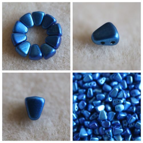 1 NIB-BIT 6X5MM METALUST CROWN BLUE bead
