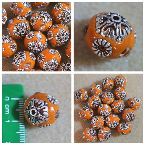 1 Orange Indonesia Bead