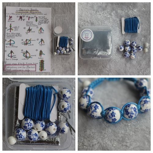 DIY Macrame Bracelet Blue Bead Kit