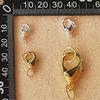Findings Gold or Silver Lobster Clasps with Soldered Jumprings