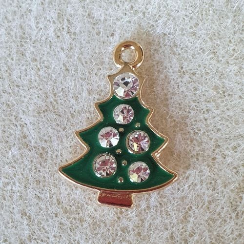 Green Rhinestone Christmas Tree