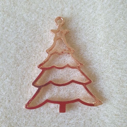 Christmas Tree Open Back Bezel Pendant