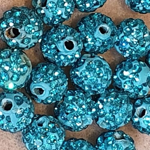 Disco Pave 8mm Bead Aquamarine
