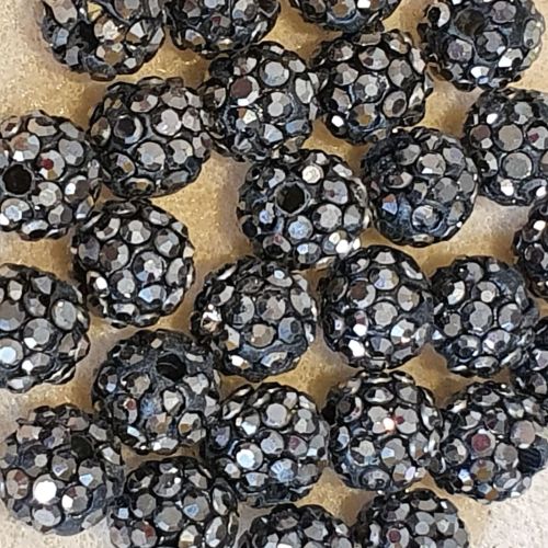 Disco Pave 8mm Bead Hematite