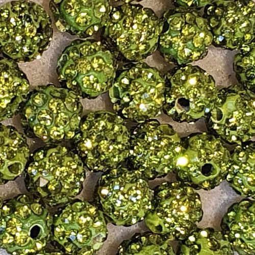 Disco Pave 8mm Bead Olivine