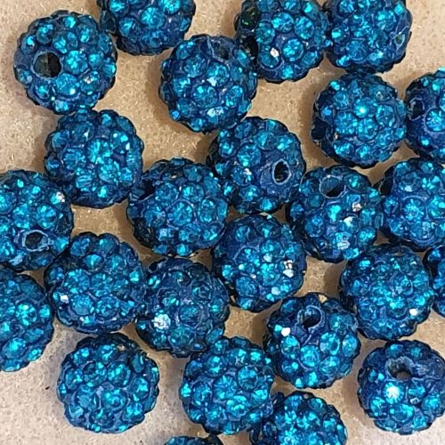 Disco Pave 8mm Bead Blue