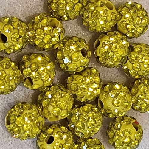 Disco Pave 8mm Bead Olivine
