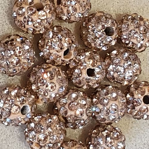Disco Pave 8mm Bead Light Peach