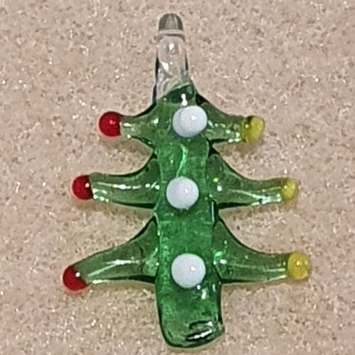 Christmas Tree Green Glass Pendant