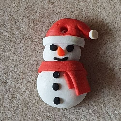 Snowman Polymer Clay Pendant
