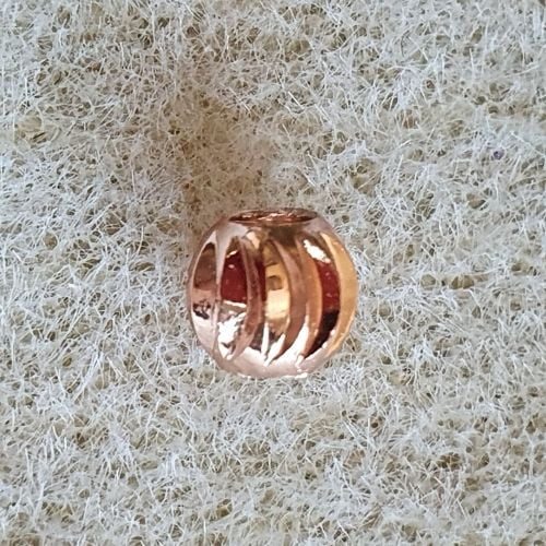 Rose Gold Corrugated Bead
