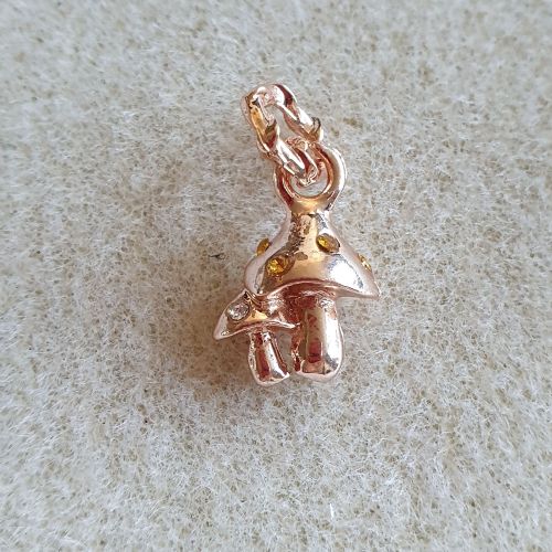 Rose Gold Mushroom Charm