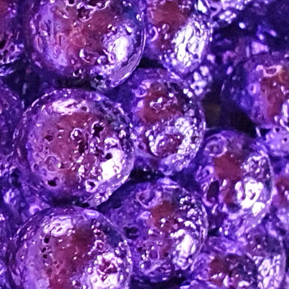 Electroplated Lava Bead Dark Orchid