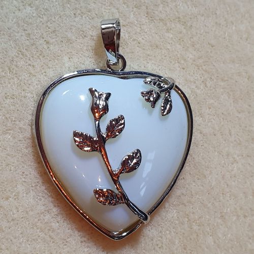 Opal Heart Pendant
